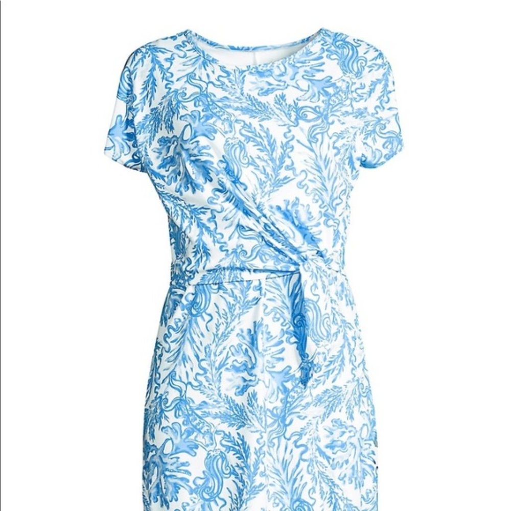 COPY - LILLY PULITZER -blue &white side knot- T-shirt shift dress